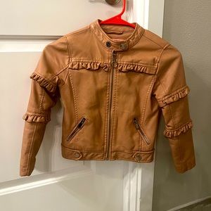 Blush Colored Faux Leather Jacket Size 6X